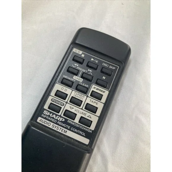 Sharp (RRMCG0103AWSA) CD Audio System Infrared Remote Control Tested Working!! - Picture 2 of 6